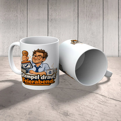 Lustige Tasse für Beamte mit Amtsstempel und Feierabend|p:2015303|h:f536cfbebeecb7ca39c06951b83ab70b