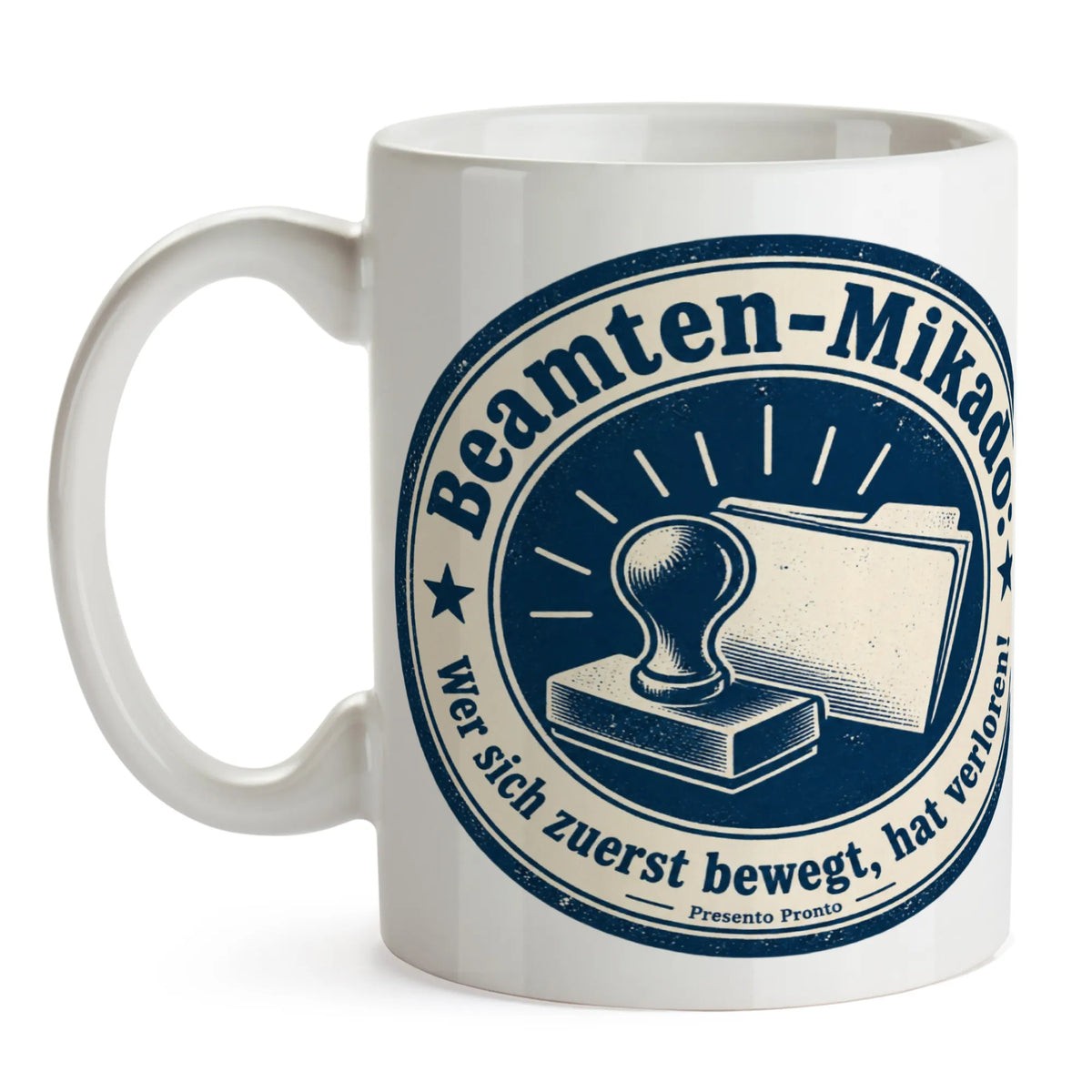 Lustige Tasse für Beamte mit Stempel und Akte|p:2015312|h:10d1385ca9e7b418c1f5cf9e59e574cd