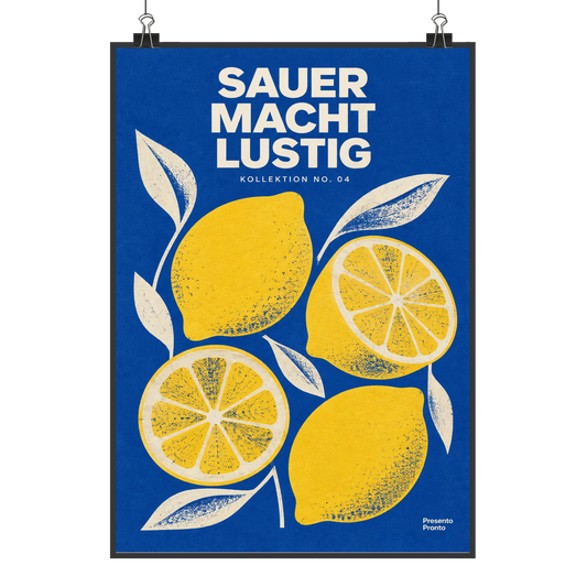 Lustiges Zitronenbild für die Küche auf blauem Hintergrund|p:2015745|h:40bac7882f9639527434c2c439b092c9