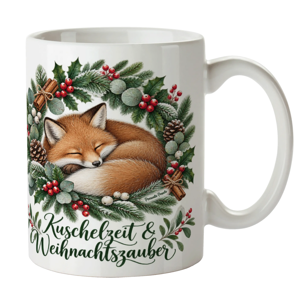 Gemütliche Tasse zu Weihnachten mit schlafendem Fuchs|p:2016173|h:32ae37dff2edbbb357bad914724b6d31
