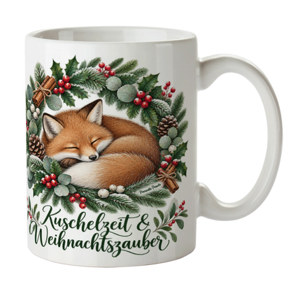 Gemütliche Tasse zu Weihnachten mit schlafendem Fuchs|p:2016173|h:32ae37dff2edbbb357bad914724b6d31