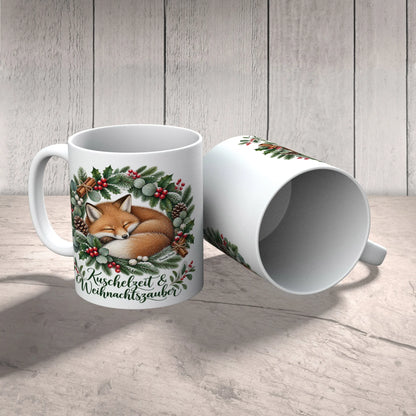 Gemütliche Tasse zu Weihnachten mit schlafendem Fuchs|p:2016173|h:25adb153d1e72a5a5ef8b3134c9e7c55