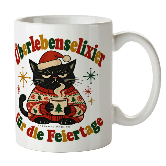 Lustige Tasse zu Weihnachten mit grimmiger Katze|p:2016181|h:0770b746974f3cdeeb093453e7fef77a
