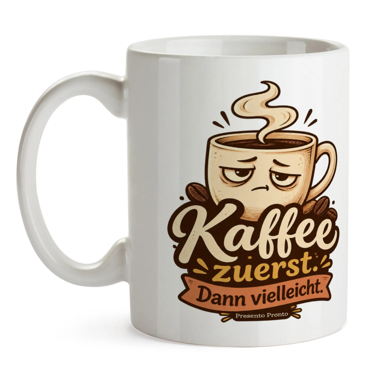 Lustige Kaffeetasse für Morgenmuffel mit müdem Gesicht|p:2016182|h:f1069ceb8a2d0b24a570530e3cb5f6d2