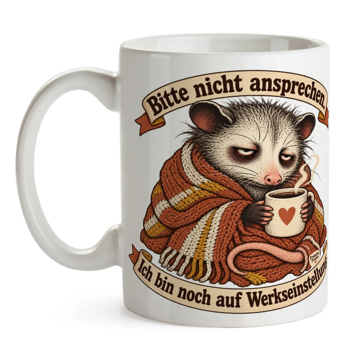 Lustige Kaffeetasse für Morgenmuffel mit verschlafenem Opossum|p:2016190|h:26770d6b0e23234c3aaef0b100318da4