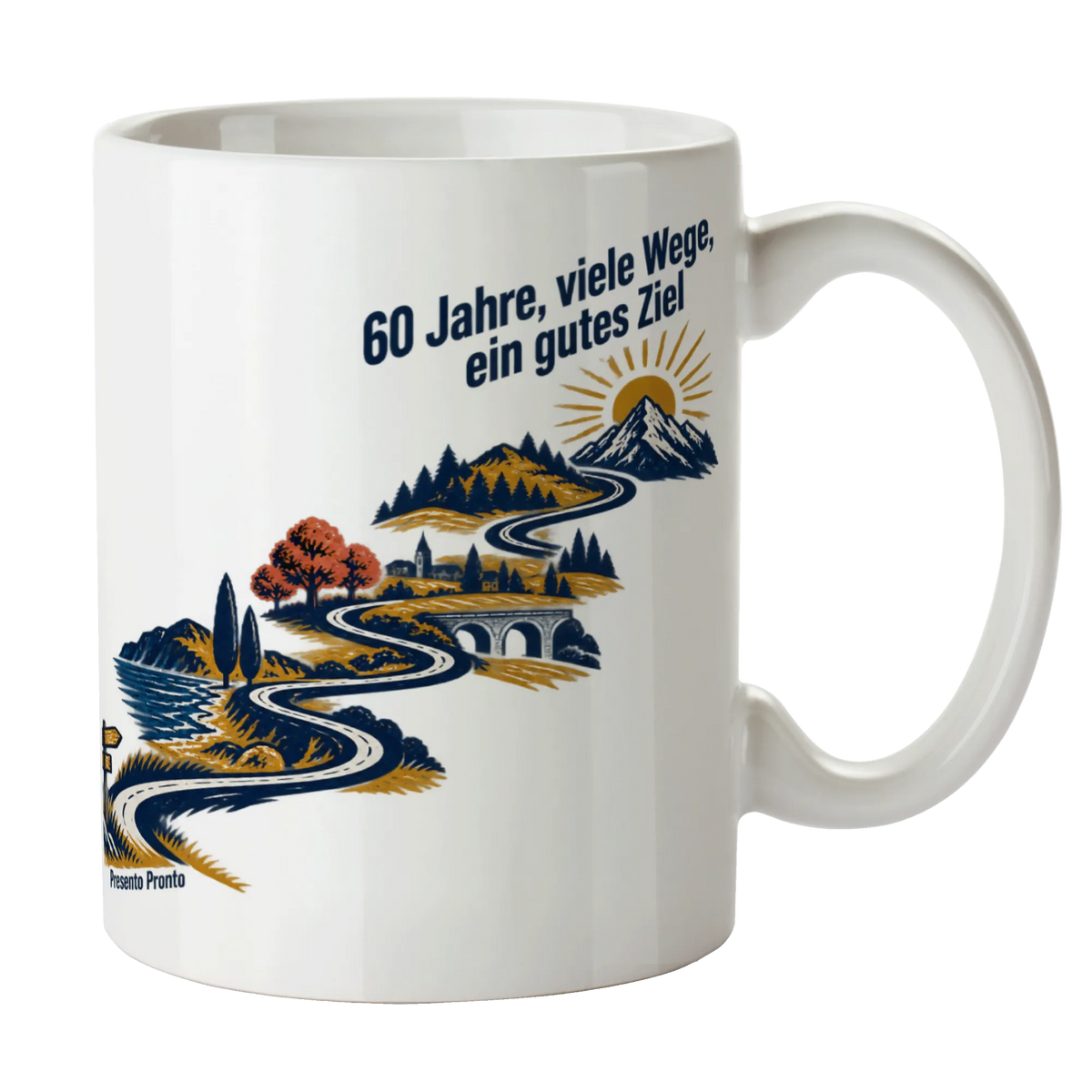 Lebensfrohe Tasse zum 60. Geburtstag mit Straße zum Horizont|p:2016465|h:856d21d0ad355cb6b8afd2a99055fb55