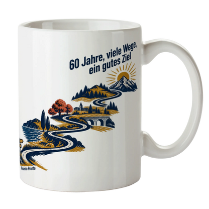 Lebensfrohe Tasse zum 60. Geburtstag mit Straße zum Horizont|p:2016465|h:856d21d0ad355cb6b8afd2a99055fb55