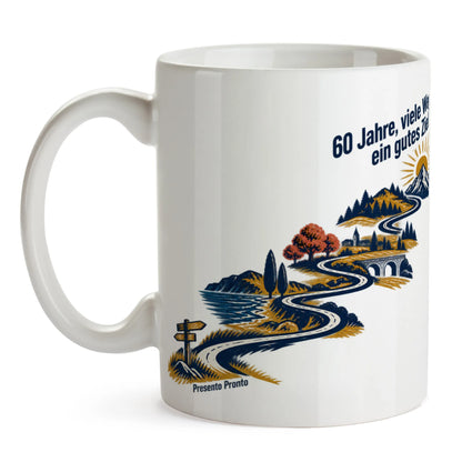 Lebensfrohe Tasse zum 60. Geburtstag mit Straße zum Horizont|p:2016465|h:afbd6dfdcf9d23238858ac5993a8f8c3