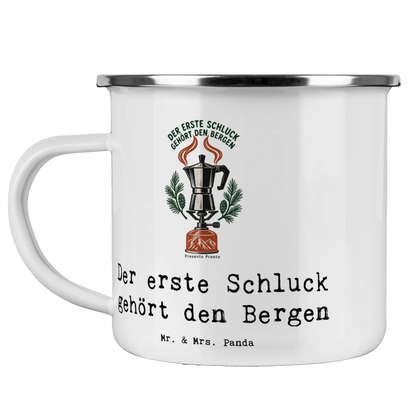 Gemütliche Camping Tasse aus Emaille für Bergliebhaber mit Espressokanne|p:2016467|h:5f3c780fd4c4493a1a52e83a9ca6594c