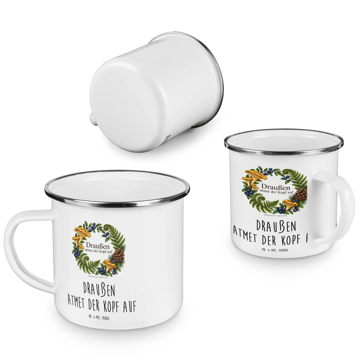 Inspirierende Camping Tasse aus Emaille mit Waldkranz|p:2016468|h:815a6a1fb2c1f0b53401eb7406590f34