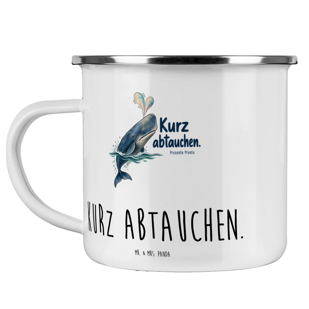 Besonnene Pottwal Emailletasse für ruhige Auszeit|p:2016475|h:4b11328c838942d644e577a4699decb2