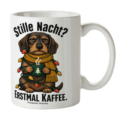 Lustige Tasse zu Weihnachten mit Dackel im Schal|p:2016477|h:0e792a8695832f8db6913cc449e90b98