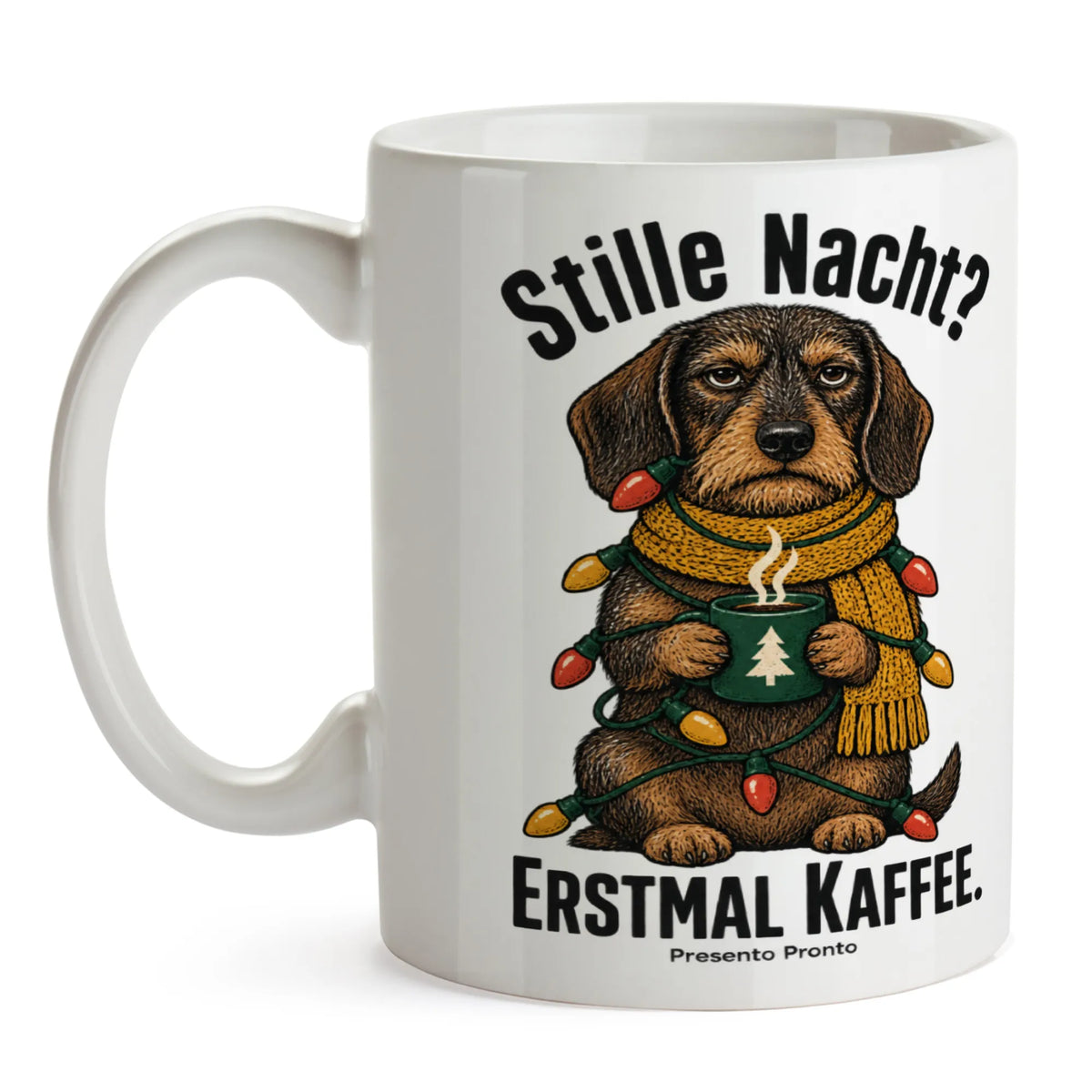 Lustige Tasse zu Weihnachten mit Dackel im Schal|p:2016477|h:823b2ed9a19ba29346545c8671b56b92