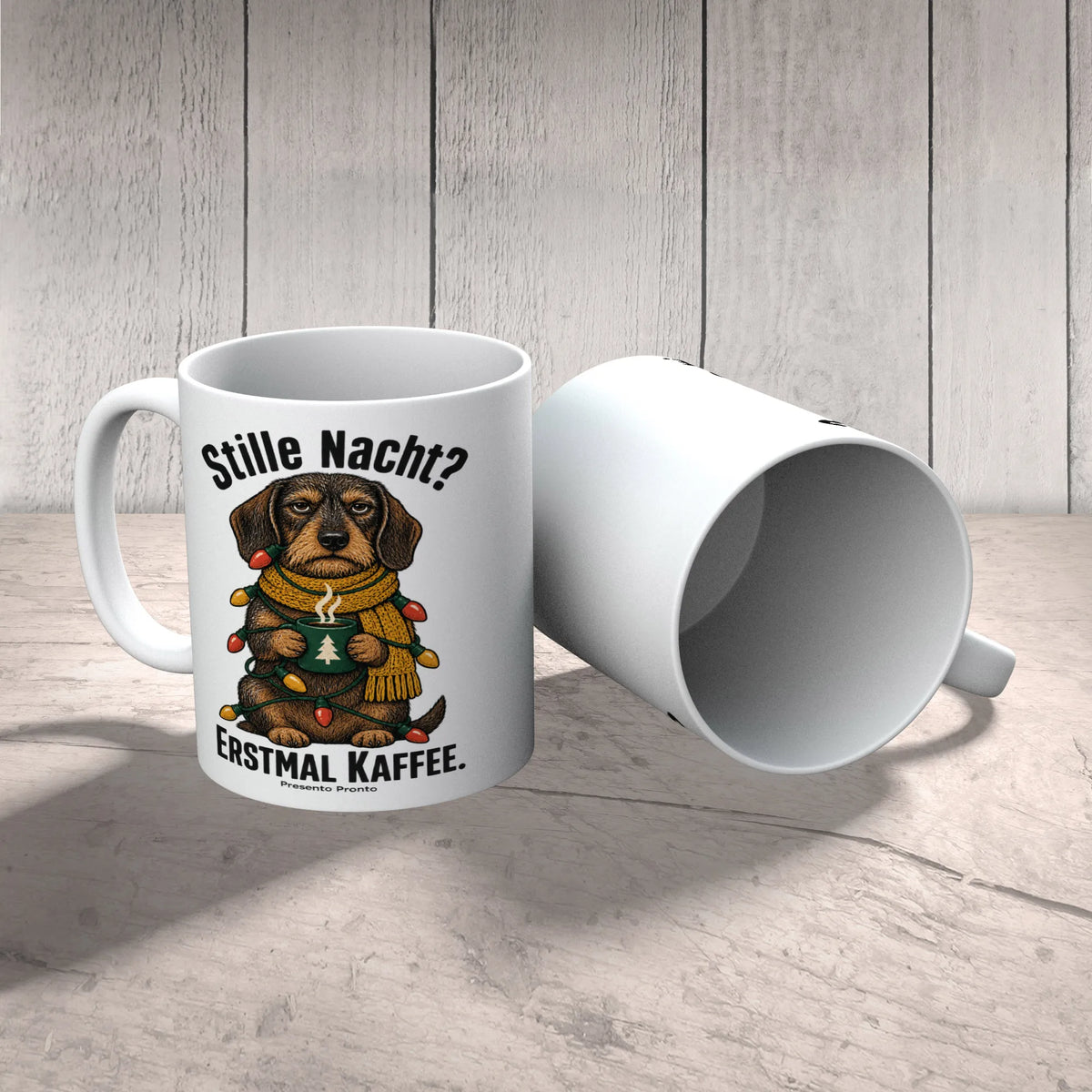 Lustige Tasse zu Weihnachten mit Dackel im Schal|p:2016477|h:456ef1e2dc8522110d2c19faf5e87b47