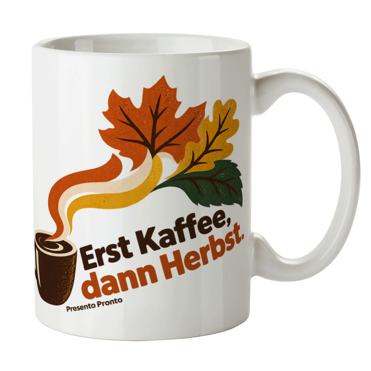 Lustige Kaffeetasse für den Herbst mit Herbstblättern|p:2016485|h:d009613d02174b915385bd697f2ab5ac