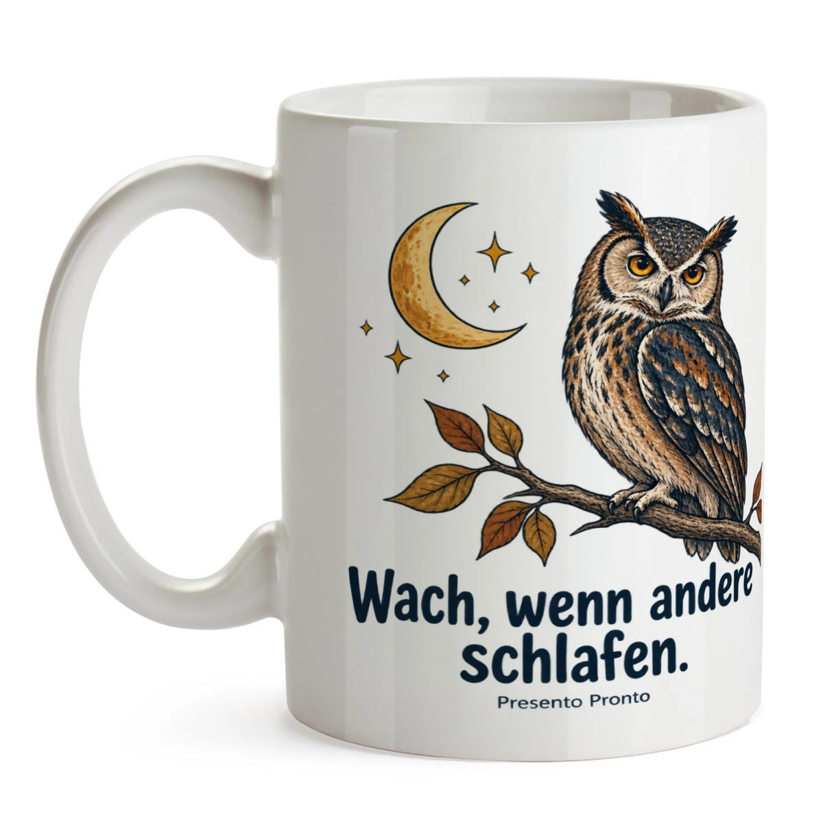 Stimmungsvolle Keramiktasse mit Eule für Nachteulen|p:2016486|h:28f9f0684ddd50dd2a81c7ec1a98d367