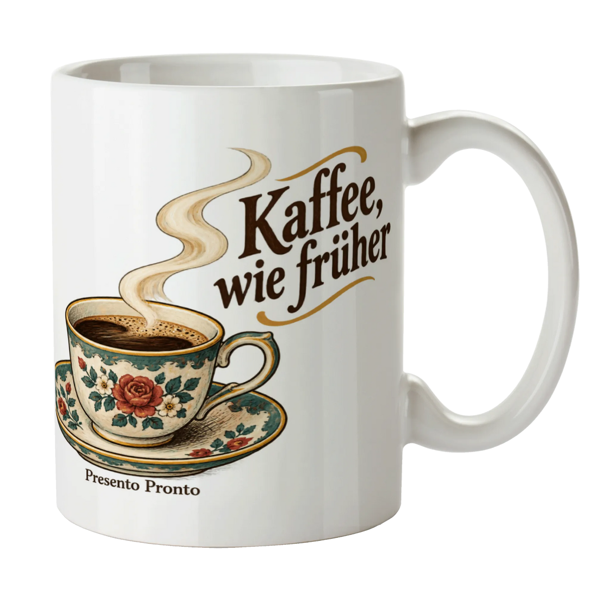 Nostalgische Vintage Kaffeetasse für Kaffeeliebhaber mit Untertasse|p:2016490|h:9ca11e288612941012a84082a2b58978