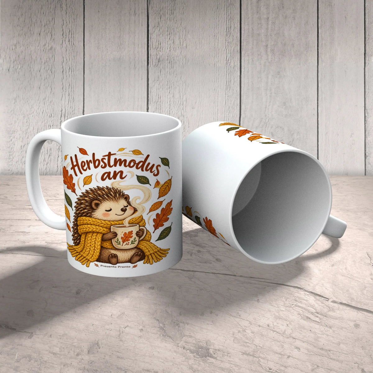 Gemütliche Kaffeetasse für den Herbst mit Igel|p:2016491|h:f9b057c1dfc3418984270c0eb8a65434