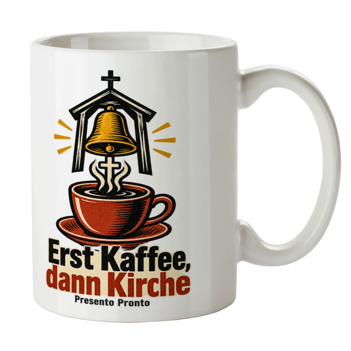 Lustige christliche Tasse mit Kirchenglocke für Kirchgänger|p:2016492|h:effa193698820fb143d9d7b67f4d7422