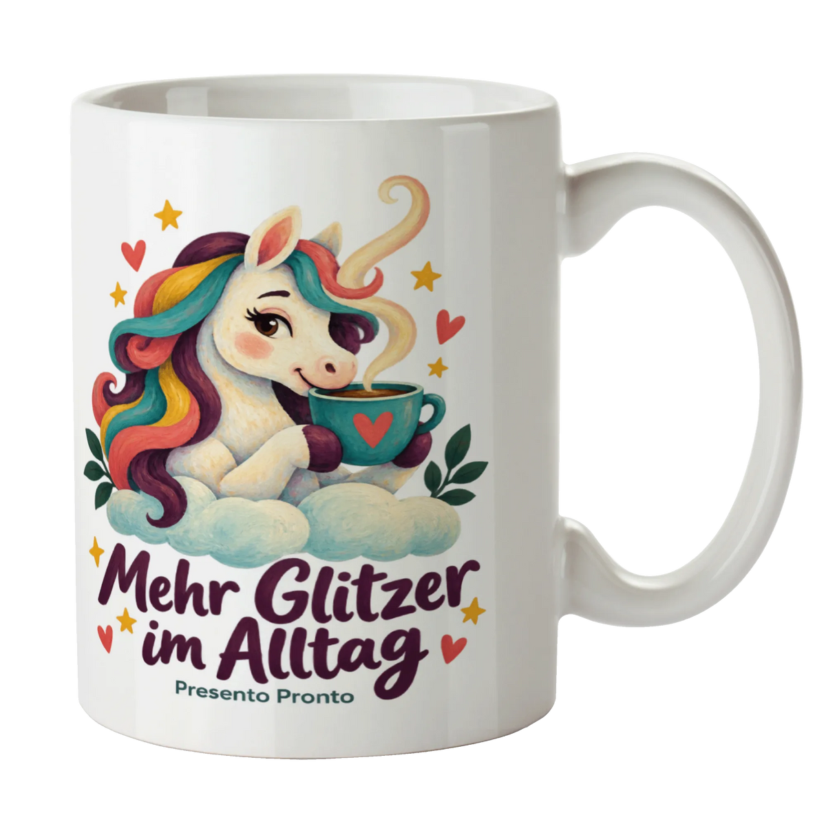 Verspielter Trinkbecher mit trinkendem Einhorn für Einhornfans|p:2016511|h:0f257e0c0c9a644933f10bfe66e1eee0