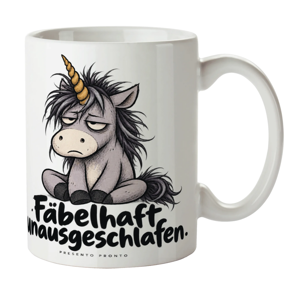 Lustiger Einhorn Trinkbecher für Morgenmuffel mit zerzauster Mähne|p:2016518|h:f05cc0351654f581645c2b4ea0f7095d