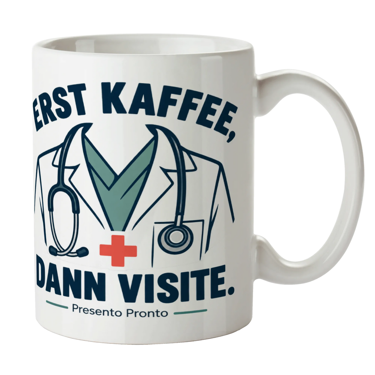 Lustige Tasse für Ärzte mit Kittel und Stethoskop|p:2016528|h:736094f7ee30a045ed051a48a415e200