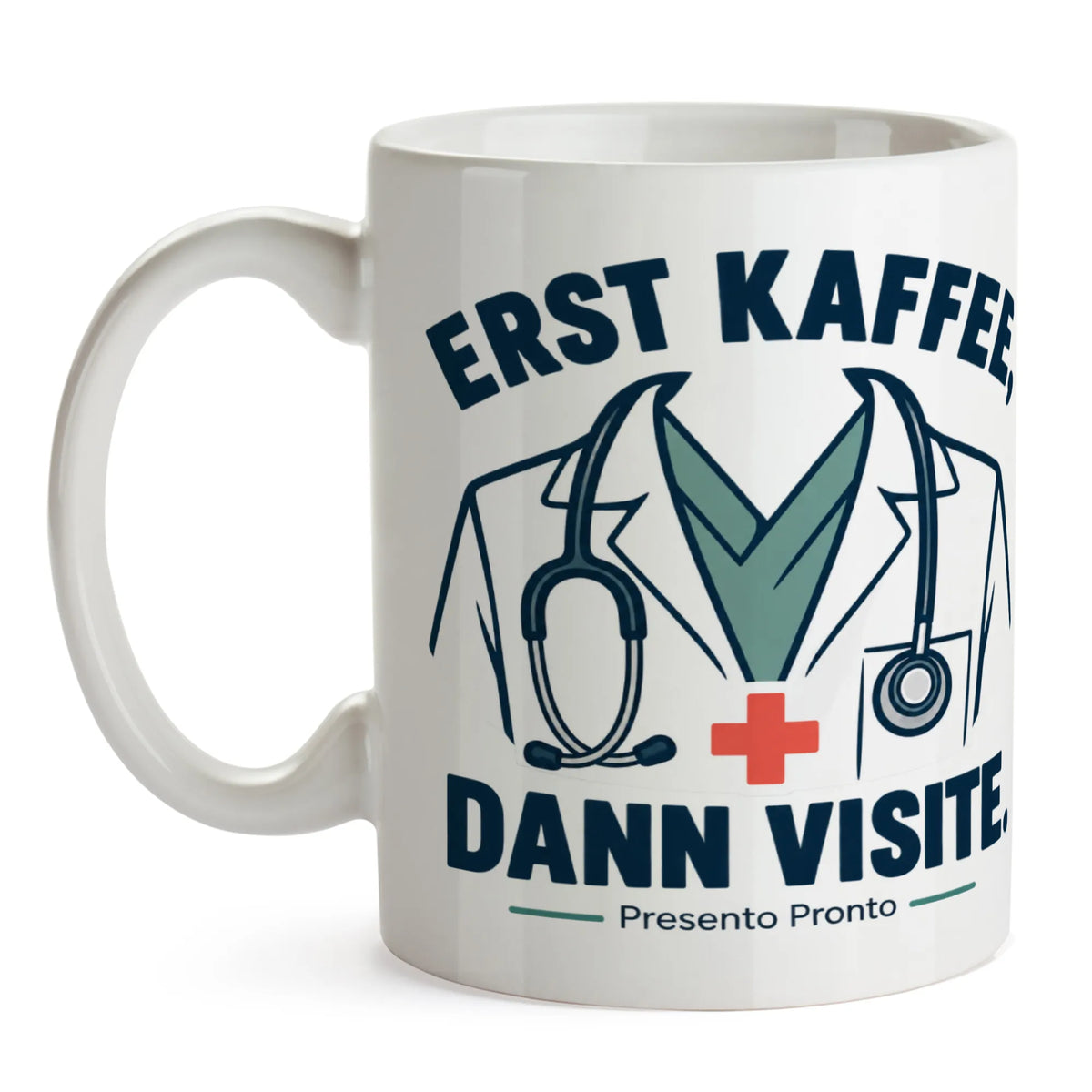 Lustige Tasse für Ärzte mit Kittel und Stethoskop|p:2016528|h:2da07b64e03bb780a9b2cf016b1f7bb8