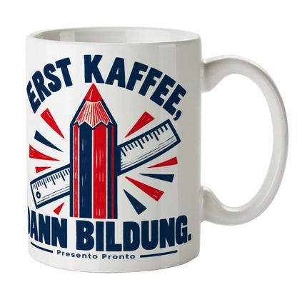Lustige Tasse für Lehrer mit Bleistift|p:2016530|h:f10ace73164ff156463a8e706da192e4