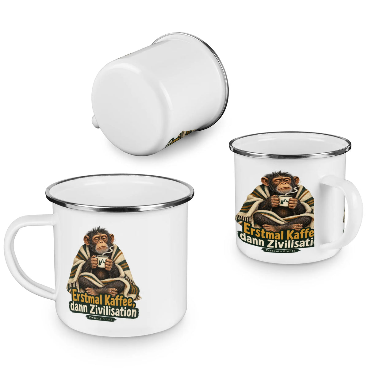 Lustige Emaille Tasse mit Affe für Morgenmuffel|p:2016537|h:084dac72fca6f01669827a990a60ee71