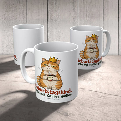 Lustige Tasse zum Geburtstag mit verschlafener Katze|p:2016538|h:756591374803c2b4fff25f3445d0c2f3