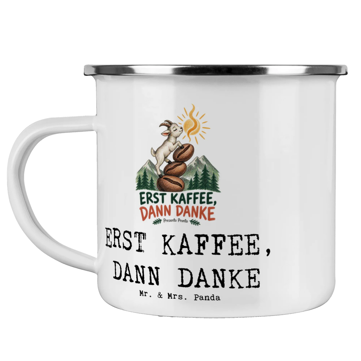 Lustiger Kaffeebecher zum Danke sagen mit verschlafener Ziege|p:2016547|h:d98547c3a48d267f331641f935a7bf32