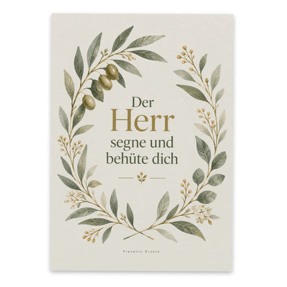 Besinnliche Christliche Postkarte für Segensgrüße mit Olivenzweig|p:2016567|h:e3e62f9165b2711eec2b2c0baceb3a98