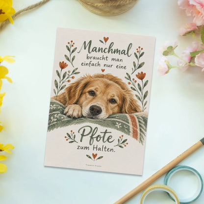 Herzliche Postkarte mit Hund zum Trost spenden|p:2016570|h:778ca978bb154d967b1dfe50a07f1c87