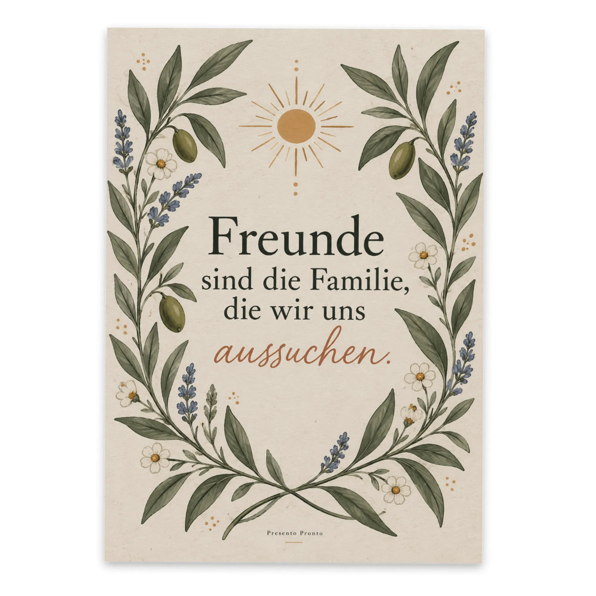 Herzliche Postkarte für Freunde mit Olivenzweigen|p:2016575|h:622ff511c9cb69d2ff4d723b5fb0a8f2
