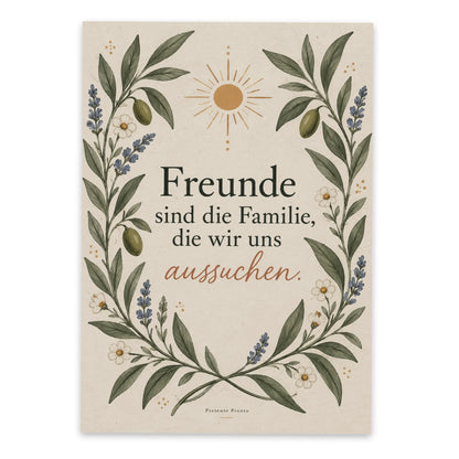 Herzliche Postkarte für Freunde mit Olivenzweigen|p:2016575|h:622ff511c9cb69d2ff4d723b5fb0a8f2