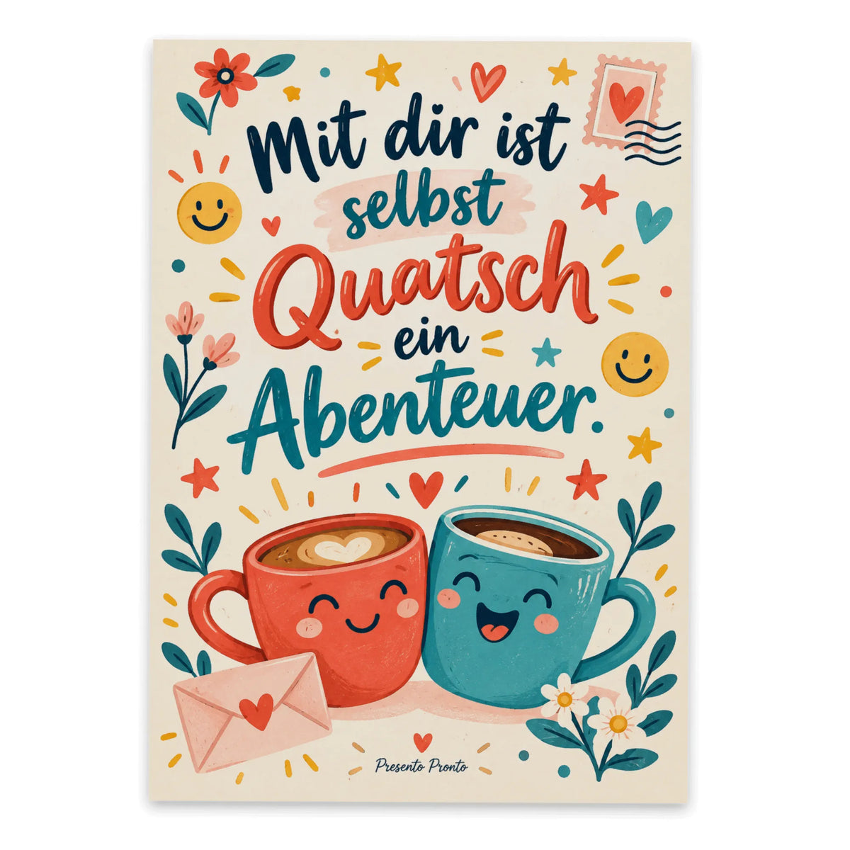 Lustige Postkarte für Freunde mit Kaffeetassen|p:2016578|h:5d0391ee153feeeb2e27e719c0771f6a