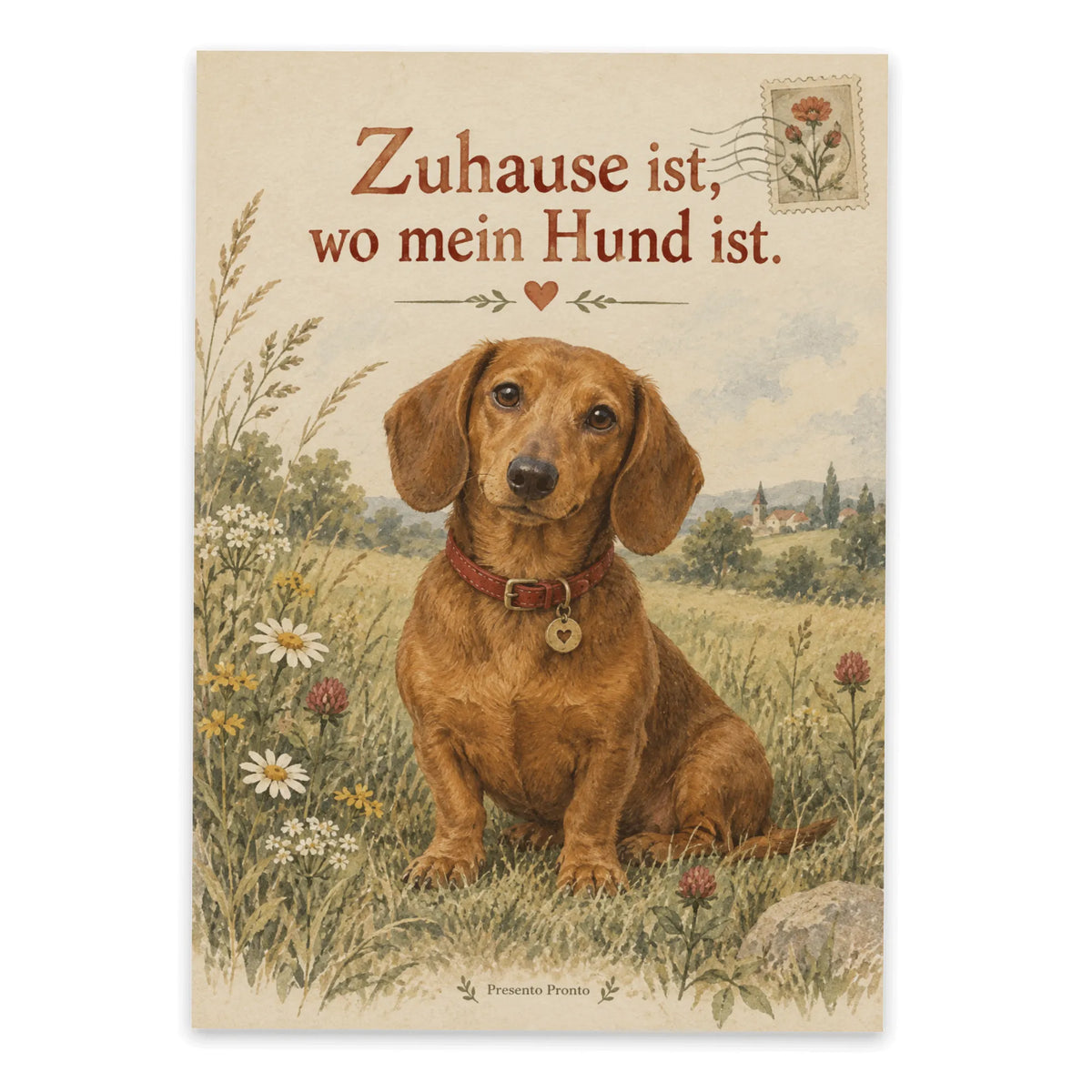 Herzliche Postkarte für Hundefans mit Dackel|p:2016581|h:f9294eb003c0fc5cc454f6e23e2bf216