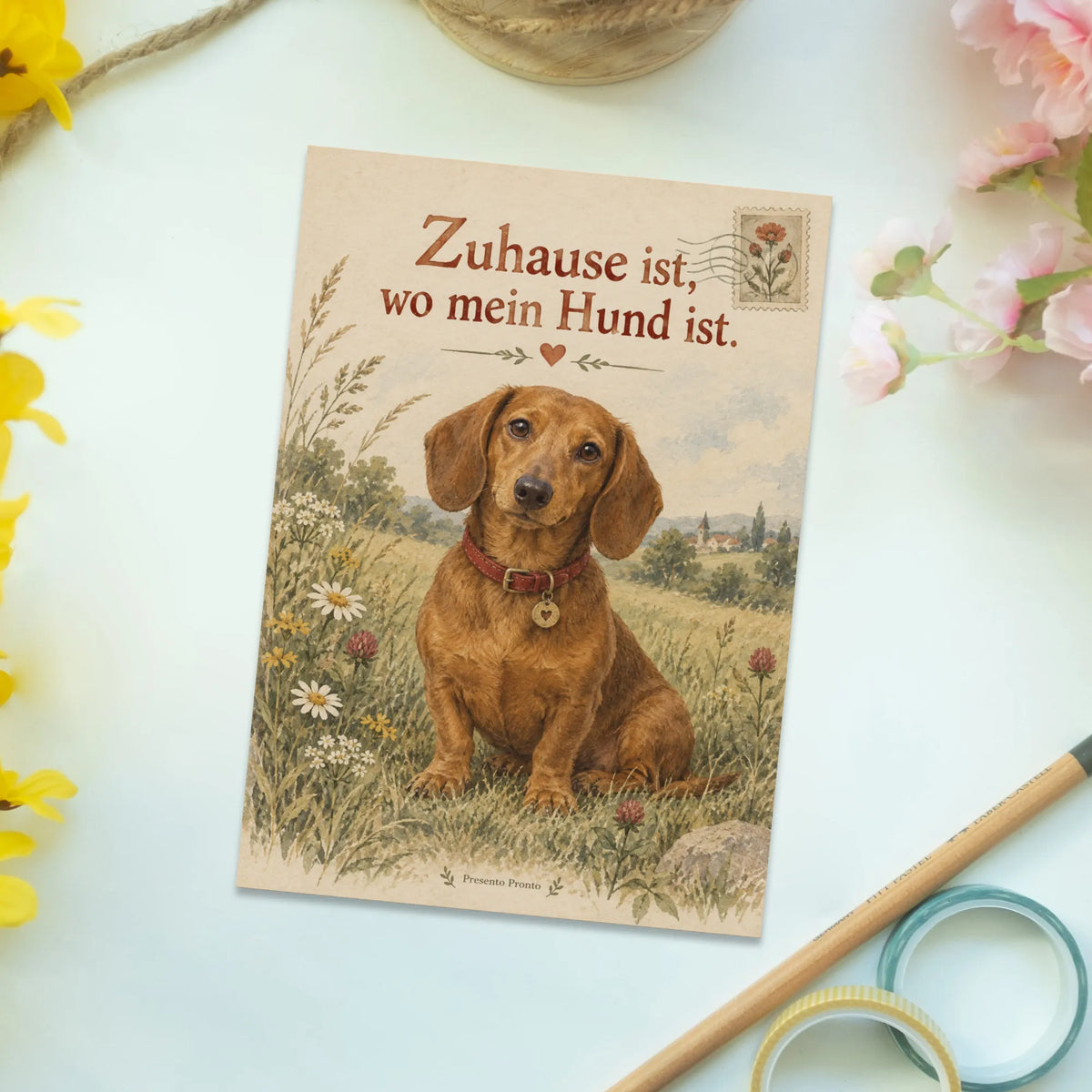 Herzliche Postkarte für Hundefans mit Dackel|p:2016581|h:f59defb6bc3129122f68969caa02bf16
