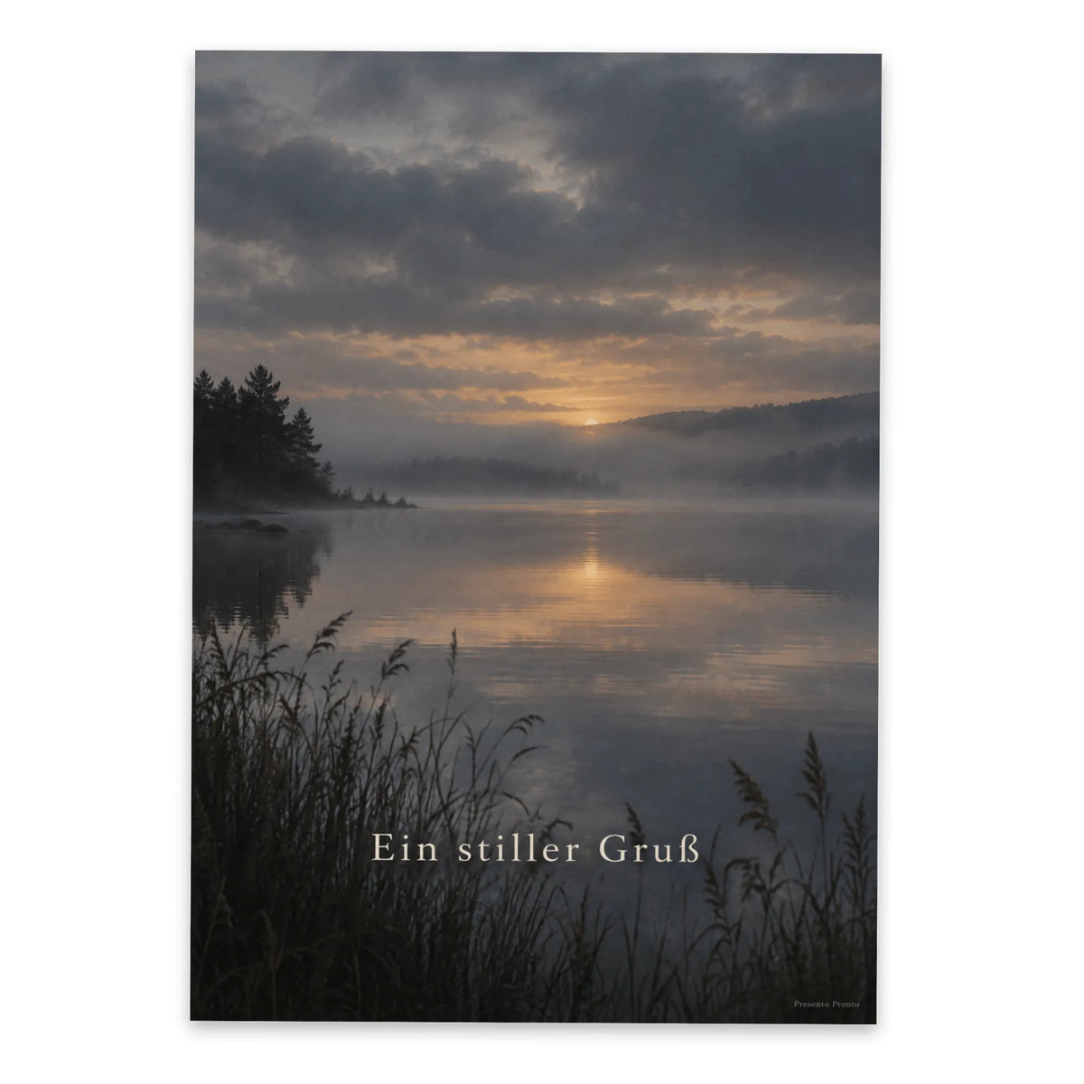 Stille Grußkarte zur Trauer mit Küstensee im Nebel|p:2016585|h:91bf2a128816eefaeea79e6f5d209e60