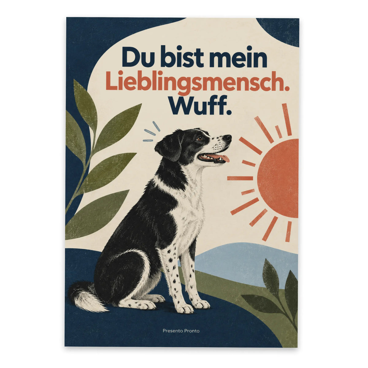 Liebevolle Postkarte mit Hund für den Lieblingsmenschen|p:2016586|h:8147961444e7d12c78b07922d88719f9