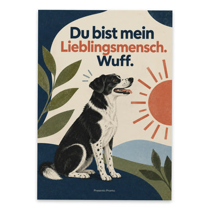 Liebevolle Postkarte mit Hund für den Lieblingsmenschen|p:2016586|h:8147961444e7d12c78b07922d88719f9