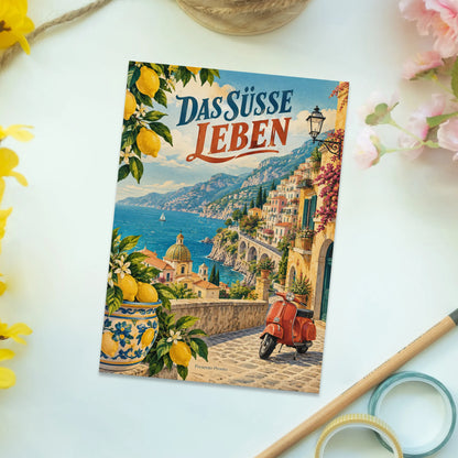 Nostalgische Italienische Postkarte für Italienfans mit Vespa|p:2016588|h:a462693d84fd5bb712389d105f882208