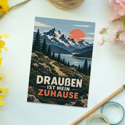 Abenteuerliche Natur Postkarte für Wanderfreunde mit Bergsee|p:2016591|h:106640db752b0e41283a1119b02767d2