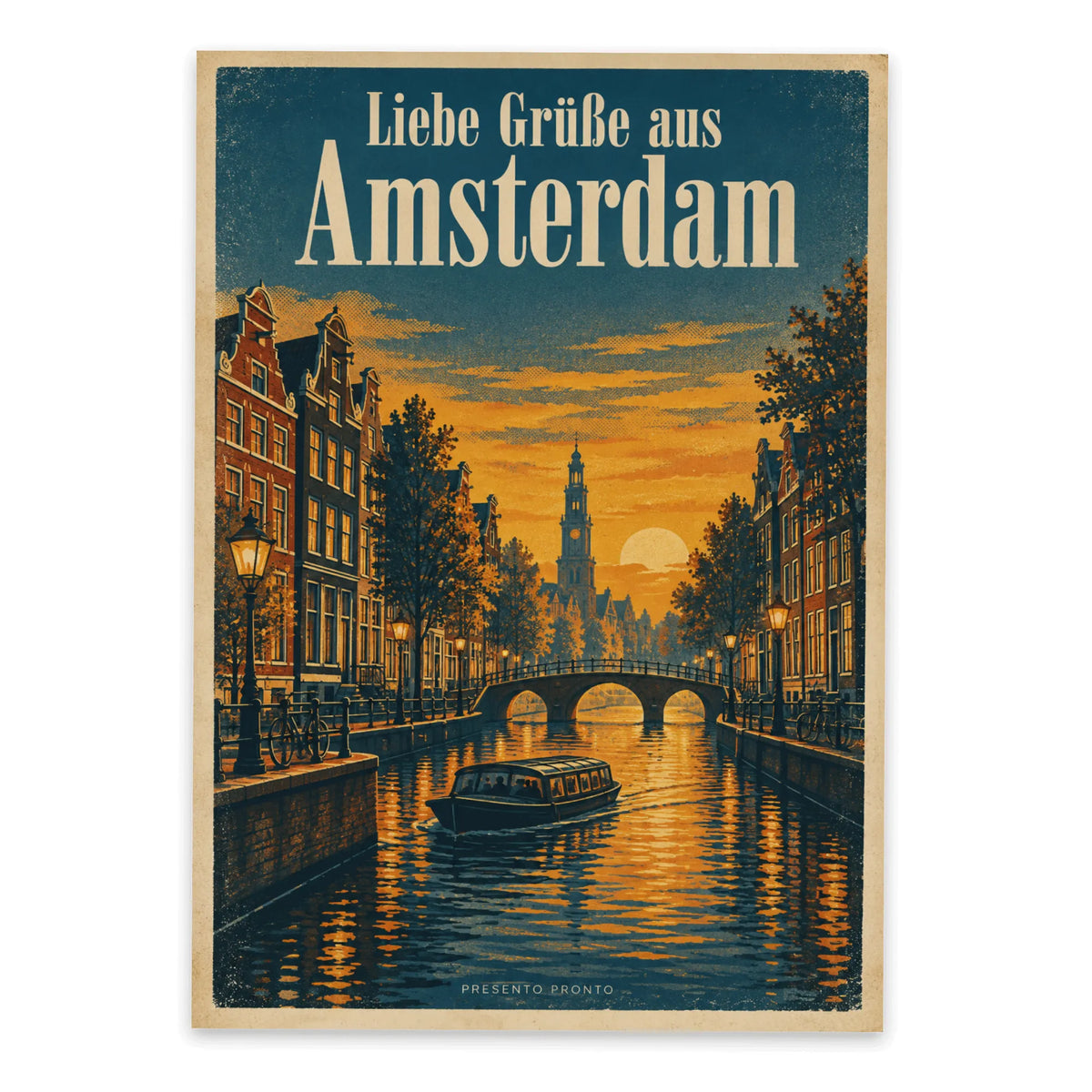 Herzliche Postkarte aus Amsterdam für Urlaubsgrüße mit Grachtenhäusern|p:2016593|h:a526fda952a70450eaa6bf7082c83718