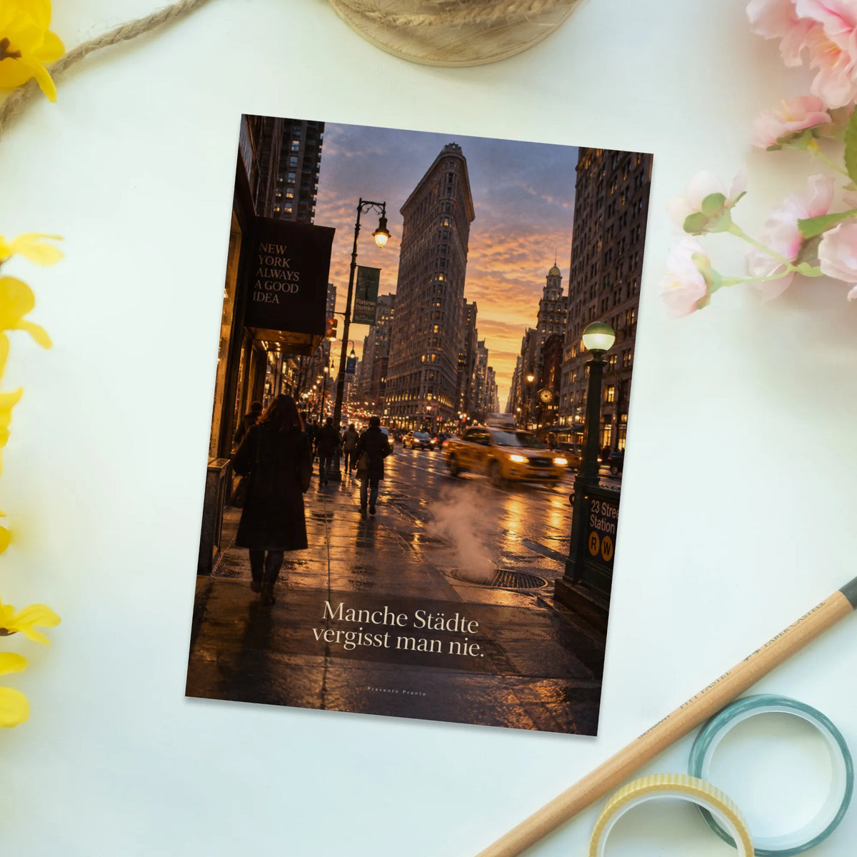 Nostalgische Postkarte für New York Fans mit Flatiron Building|p:2016595|h:f65118fb2709e68bc6326acec692d9aa