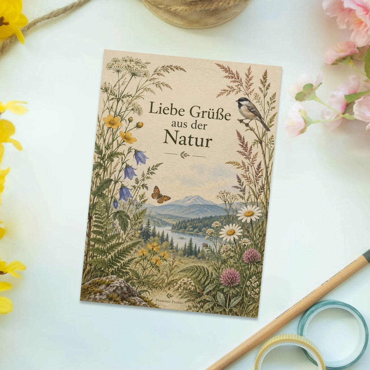 Herzliche Postkarte für Naturfreunde mit Wiesenblumen|p:2016600|h:44cf7f2249e852580b1ab719f27ef495