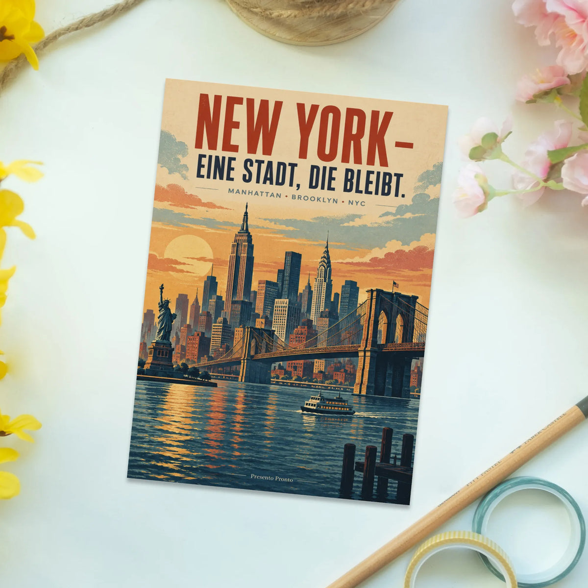 Nostalgische Postkarte New York mit Skyline für Fans|p:2016601|h:9fbbaf03fa9d3326f3954c3f5c6eb184