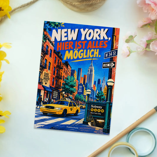 Inspirierende Postkarte New York für Träumer mit Taxi|p:2016608|h:cfea496bd6a7f938f2709ff9b9a9dfa8