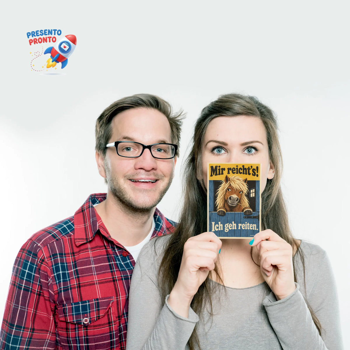 Lustige Postkarte mit Pferd für Reiterinnen|p:2016612|h:296dc852b1db99e022c437aa180e659d