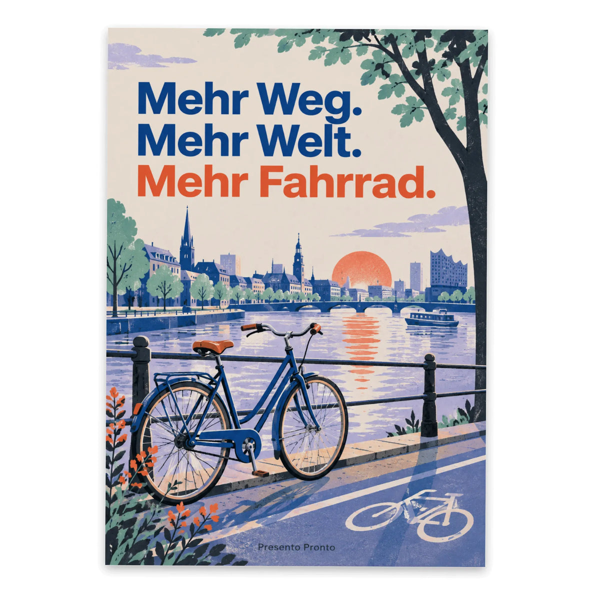 Inspirierende Postkarte mit Fahrrad für Radfans am Kanal|p:2016613|h:08ac52d1a67676beab02c5567c97f574